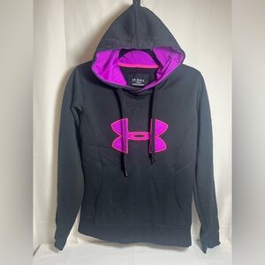 Under Armour cold gear Black Hoodie with Vibrant Pink Logo